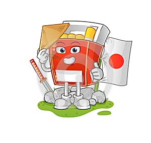 Pack of cigarette japanese vector. cartoon character