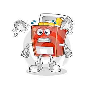 Pack of cigarette very angry mascot. cartoon vector