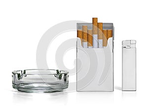 Pack of cigarettes isolated on white background