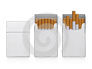 Pack of cigarettes isolated on white background