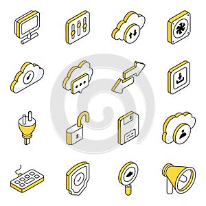 Pack of Cloud Devices Flat Icons