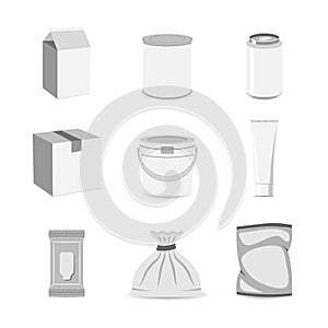 Pack container icon flat