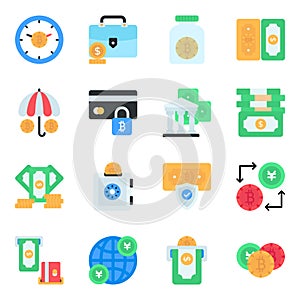 Pack of Cryptocurrency Flat Icons