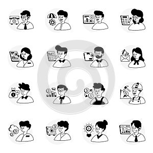 Pack of Cryptocurrency Glyph Line Icons