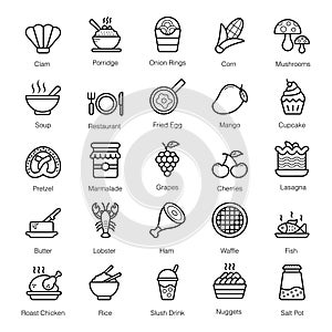 Pack Of Cuisine line Icons