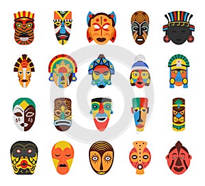 Pack Of Cultural Masks Vectors photo
