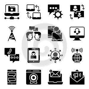 Pack of Data and Networking Solid Icons