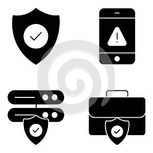 Pack of Data Safety Solid Icons