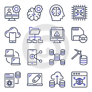 Pack of Data Science Flat Icons