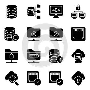 Pack of Dataserver Solid Icons