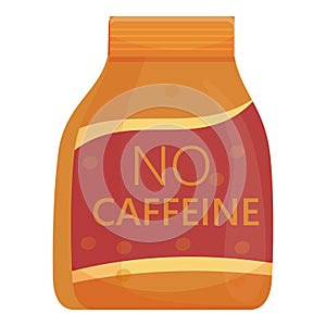 Pack decaf drink icon, cartoon style