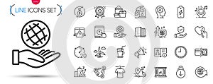 Pack of Delivery, Brain working and Time line icons. Pictogram icon. Vector
