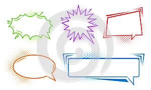 Pack of detailed empty comic speech bubbles