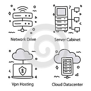 Pack of Doodle Line Icons