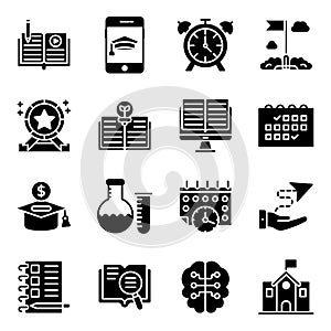 Pack of E learning Solid Icons