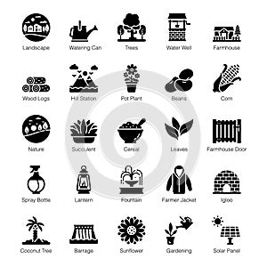 Pack Of Ecology glyph Icons