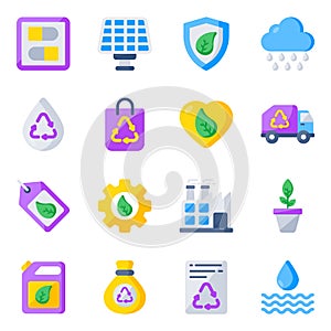 Pack of Ecology and Nature Flat Icons