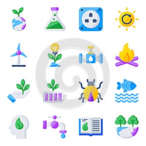 Pack of Ecology and Weather Flat Icons