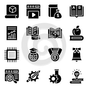 Pack of Education and Study Solid Icons