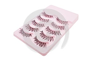 pack of false eyelashes isolated on white