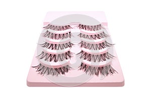 pack of false eyelashes isolated on white