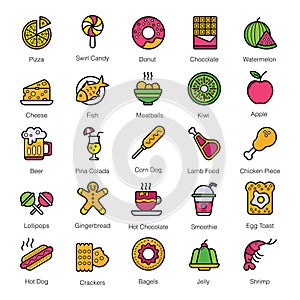 Pack Of Fast Food Flat Icons