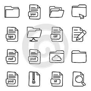 Pack of Files Linear Icons