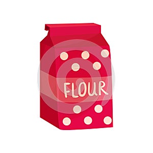 Pack of flour, baking ingredient vector Illustration