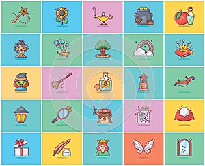 Pack Of Folktale Flat Icons