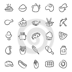 Pack Of Food Doodle Icons