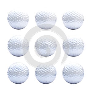 9 Pack Golf Balls White Practice Balls on transparent background