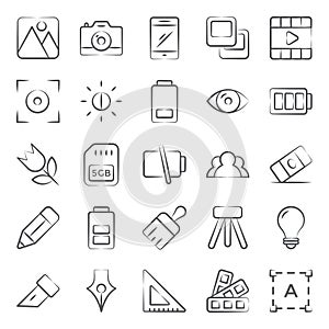 Pack of Graphic Designing Line Icons