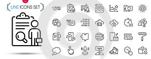 Pack of Hand click, Phone message and Microphone line icons. Pictogram icon. Vector