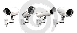 Pack of HighDefinition Security Cameras Advanced Surveillance Systems set against transparent background photo