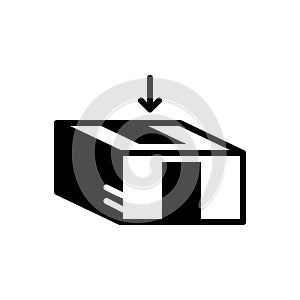 Black solid icon for Pack, box and gift