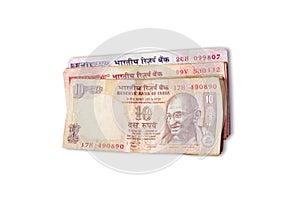 Pack of indian currency notes lying on the table