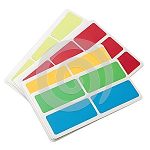 Pack of isolated rectangle stickers on white background