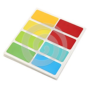 Pack of isolated rectangle stickers on white background