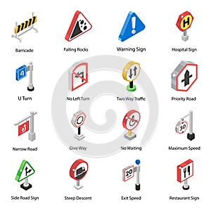 Pack Of Isometric Icons Vectors