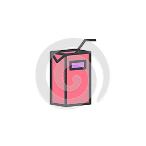 Pack of juice filled outline icon