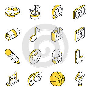 Pack of Learning Flat Isometric Icons