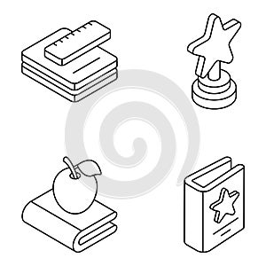 Pack of Learning and Knowledge Flat Isometric Icons