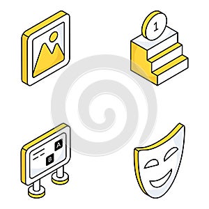 Pack of Learning and Study Flat Isometric Icons