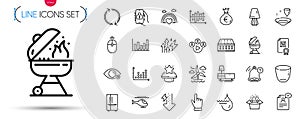 Pack of Lgbt, Plate and Packing boxes line icons. Pictogram icon. Vector