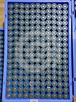 A pack of lithium cells in a crate