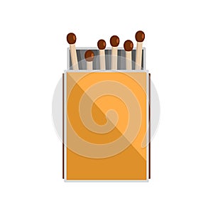 Pack of matches icon, flat style