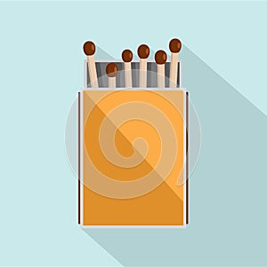 Pack of matches icon, flat style