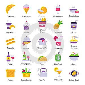 Pack Of Meal Flat Icons