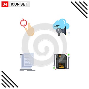 Pack of 4 Modern Flat Icons Signs and Symbols for Web Print Media such as finger, code, gesture, promotion, compile photo