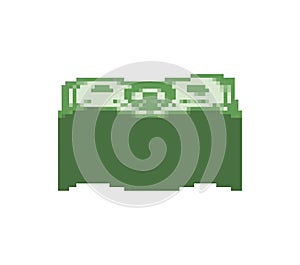 Pack of money pixel art. cash 8 bit. Pixelate vector illustration
